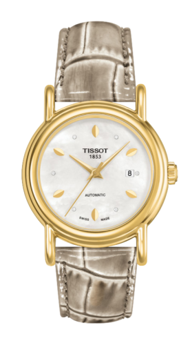 Tissot Carson Automatic 29.7 Yellow Gold / MOP / Alligator